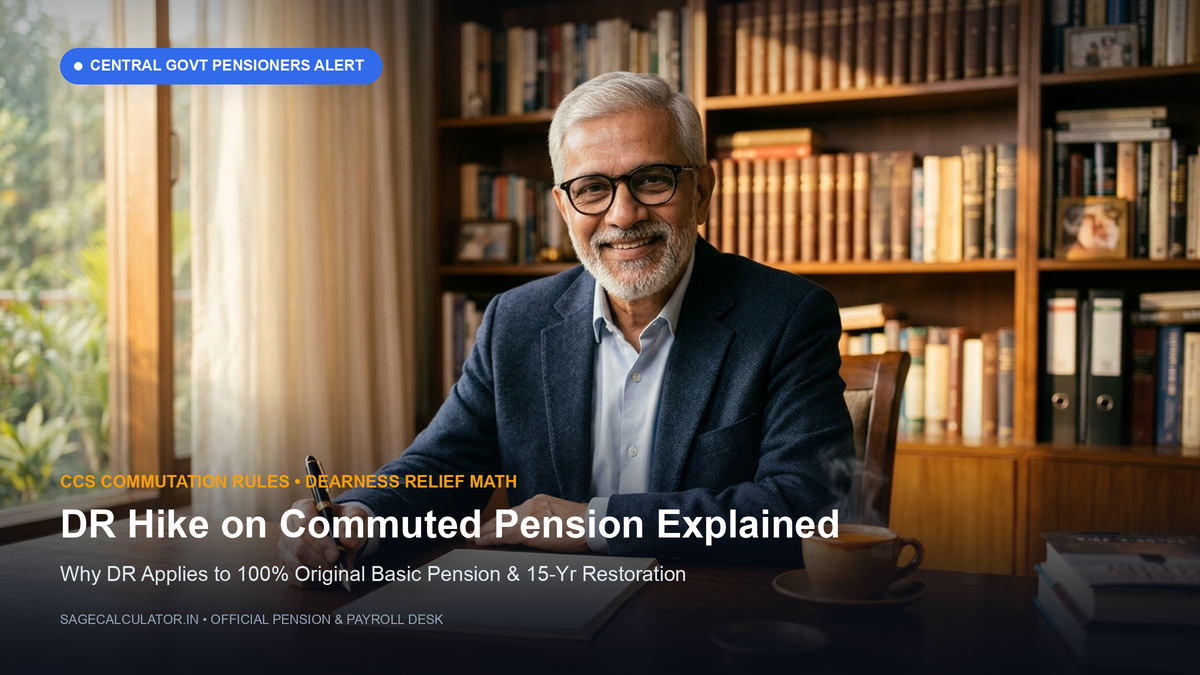 Central Government Pensioners Dearness Relief DR Hike Calculation on Commuted Pension Family Pension and 15 Year Restoration