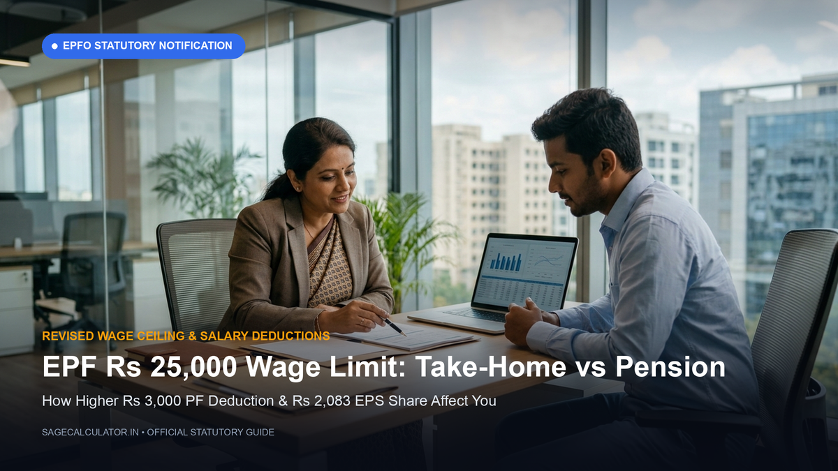 EPFO statutory wage ceiling revision from Rs 15,000 to Rs 25,000 monthly contribution and take-home pay impact analysis
