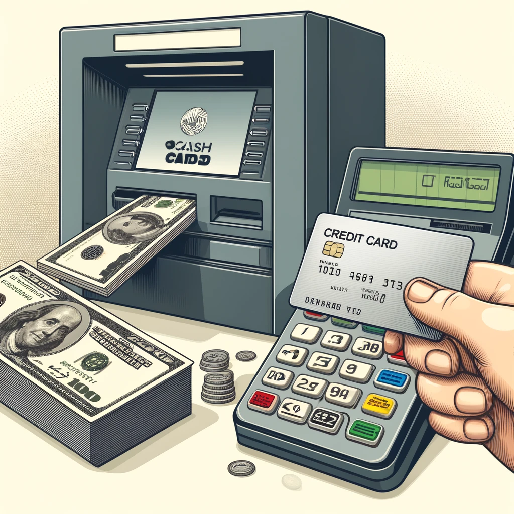 image depicting the credit card cash withdrawal